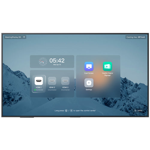 Yealink MeetingDisplay 86' 4K UHD, IPS Panel, Anti-Glare, Dual 12W Speakers, Wi-Fi 6, Bluetooth 5.1, HDMI x3 Yealink MeetingDisplay 86' 4K UHD, IPS Panel, Anti-Glare, Dual 12W Speakers, Wi-Fi 6, Bluetooth 5.1, HDMI x3